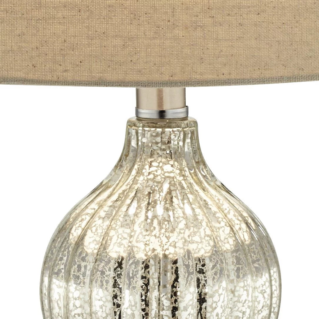 25" High Set of 2 Fluted Mercury Glass Table Lamps A1625