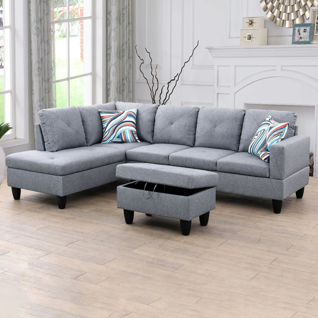 Linen L-Shape Sectional Sofa C815