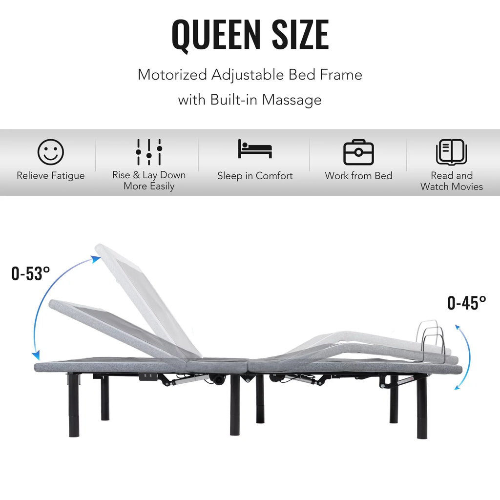 Queen Size Motorized Bed Frame with Remote M59684