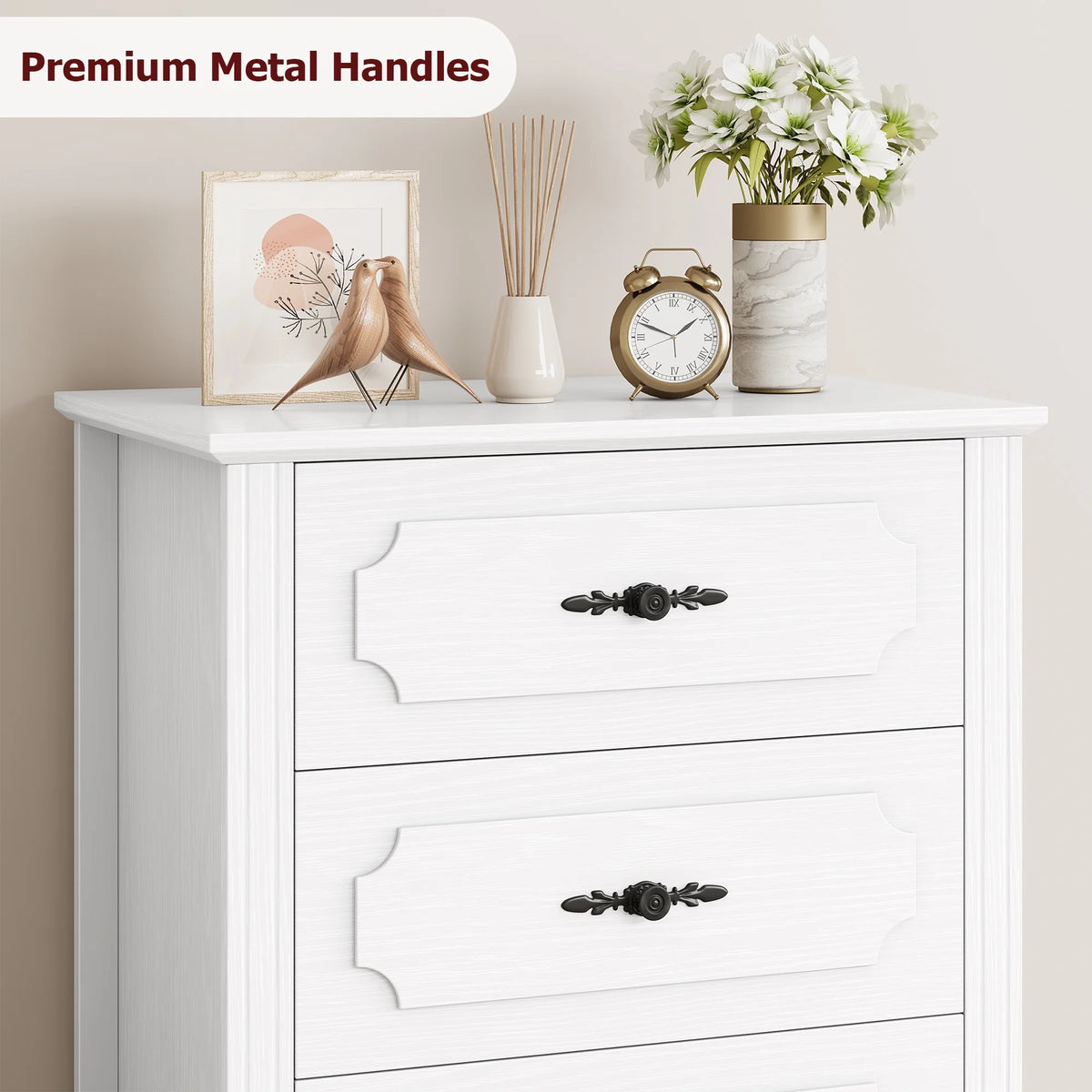 White 6 Drawer Wood Dresser F389237