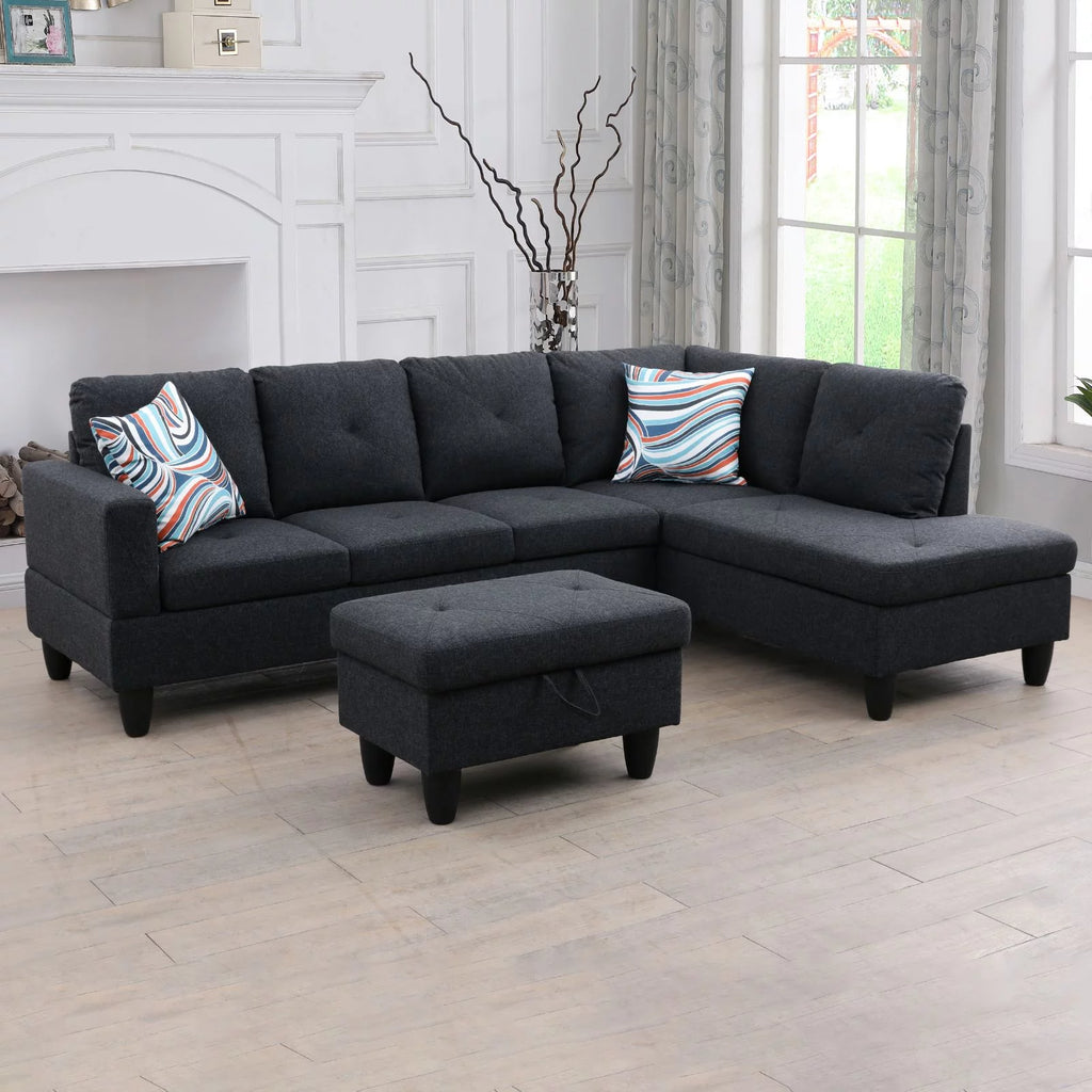 Linen L-Shape Sectional Sofa C815