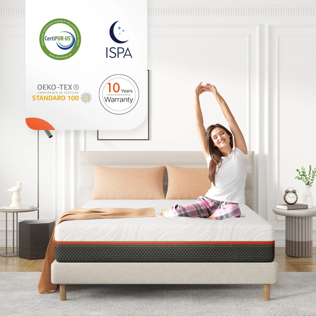 Twin Size Gel Memory Foam Pocket Spring Hybrid Mattress W1714