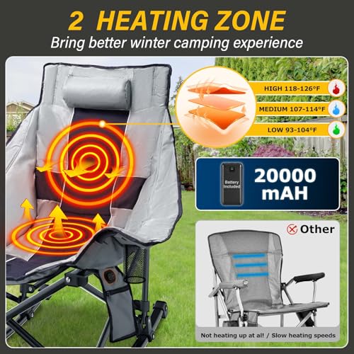 Oversize Heated Rocking Camping Chair B542