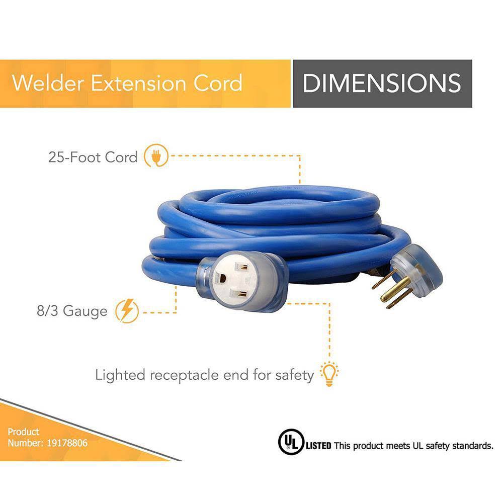25 ft Weather Resistant Electrical Extension Cord 4 Pack U75810