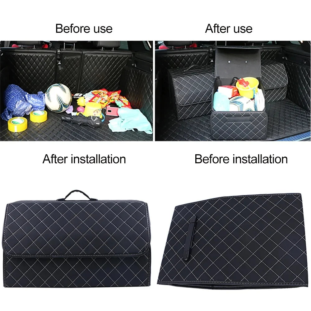 Leather Folding Car Trunk Organizer O232