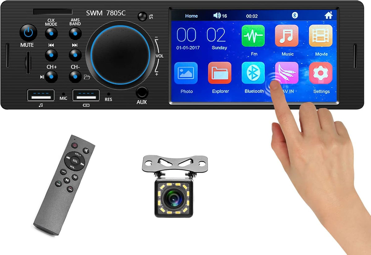 1 Din Car Radio 4.1 Inch Touch Screen Bluetooth Dual USB AUX SD Z247895