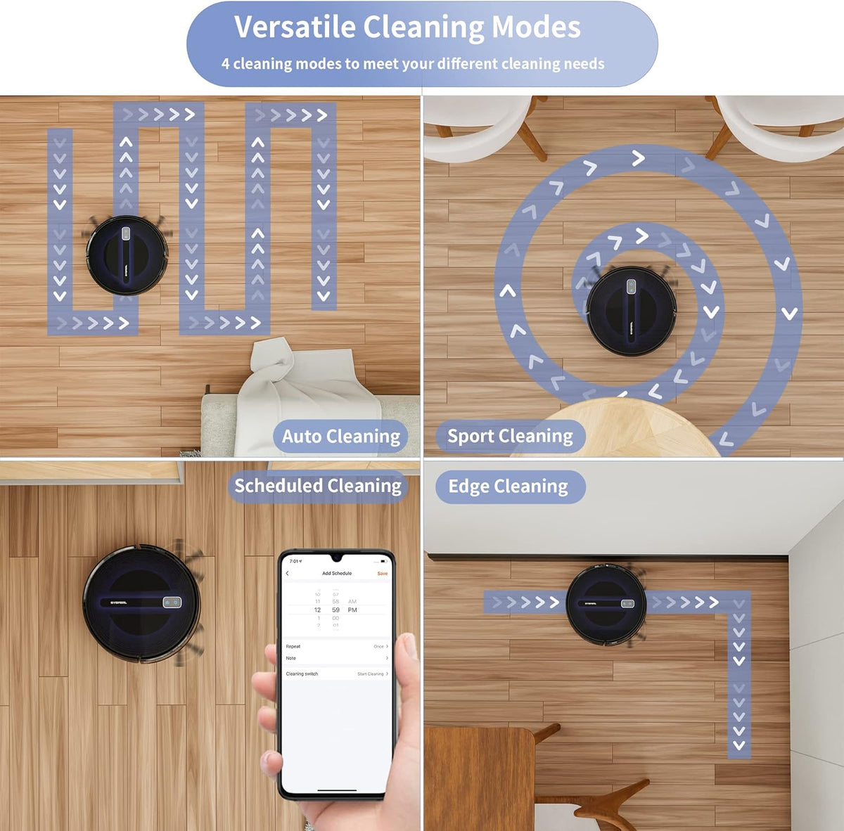 2600Pa Wi-Fi Robot Vacuum Cleaner with Carpet Detection O99061