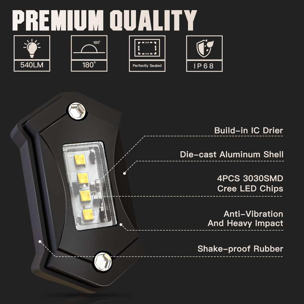 White LED Rock Lights 20PCS Waterproof X718974