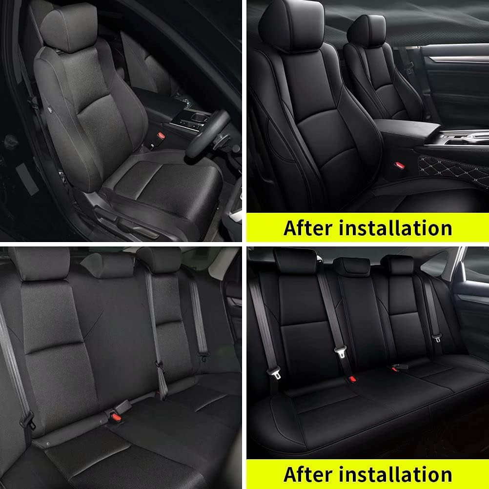 Custom Leather Full Set Car Seat Covers with Airbag Compatible E7634