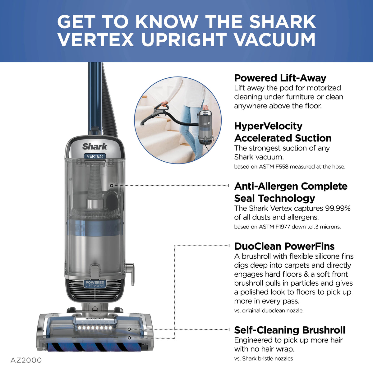Upright Vacuum with Self-Cleaning Brushroll J427267