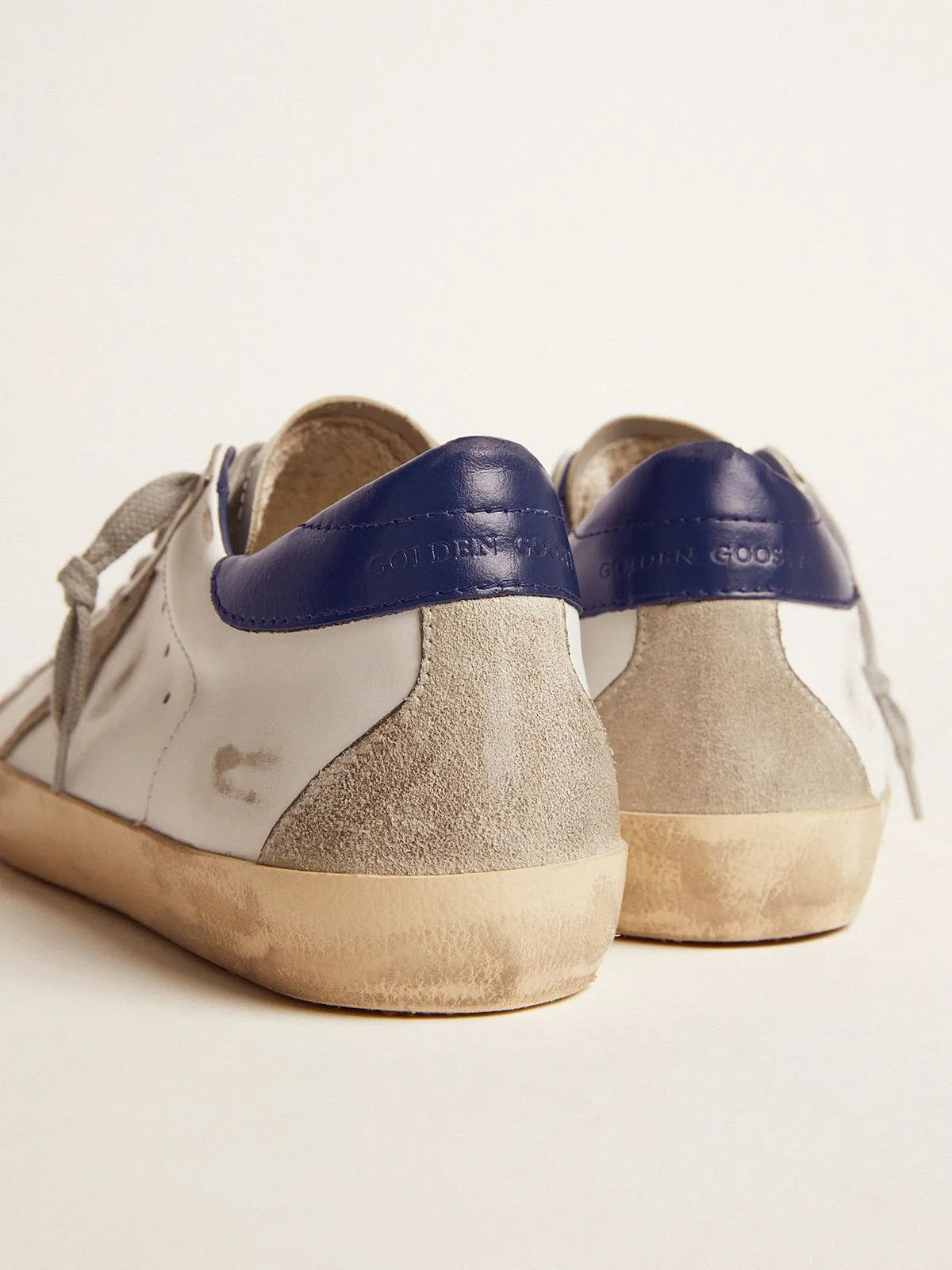 Sneakers with Blue Suede Heel Tab S82586