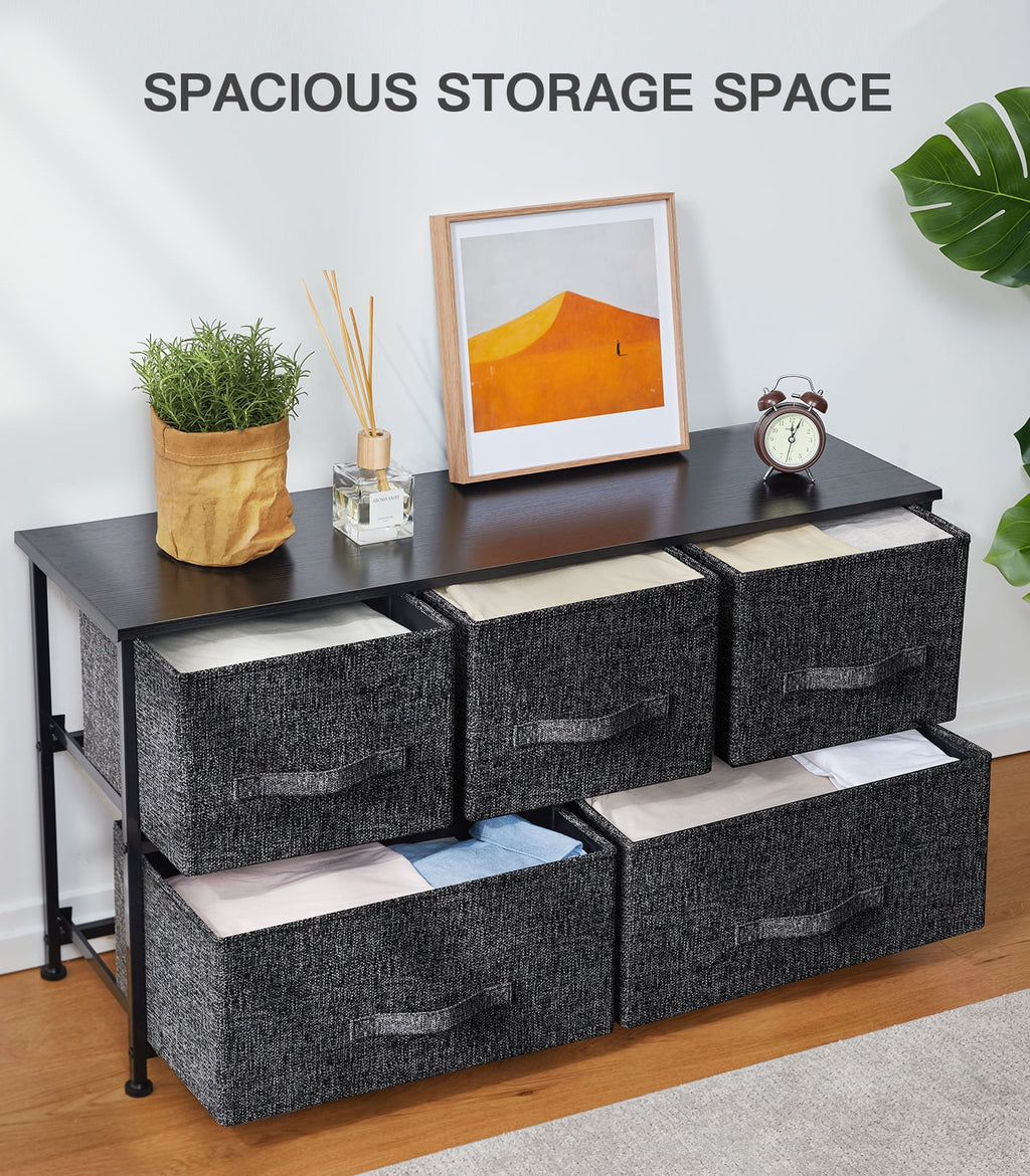 Fabric 5 Drawer Dresser Storage Tower B600231