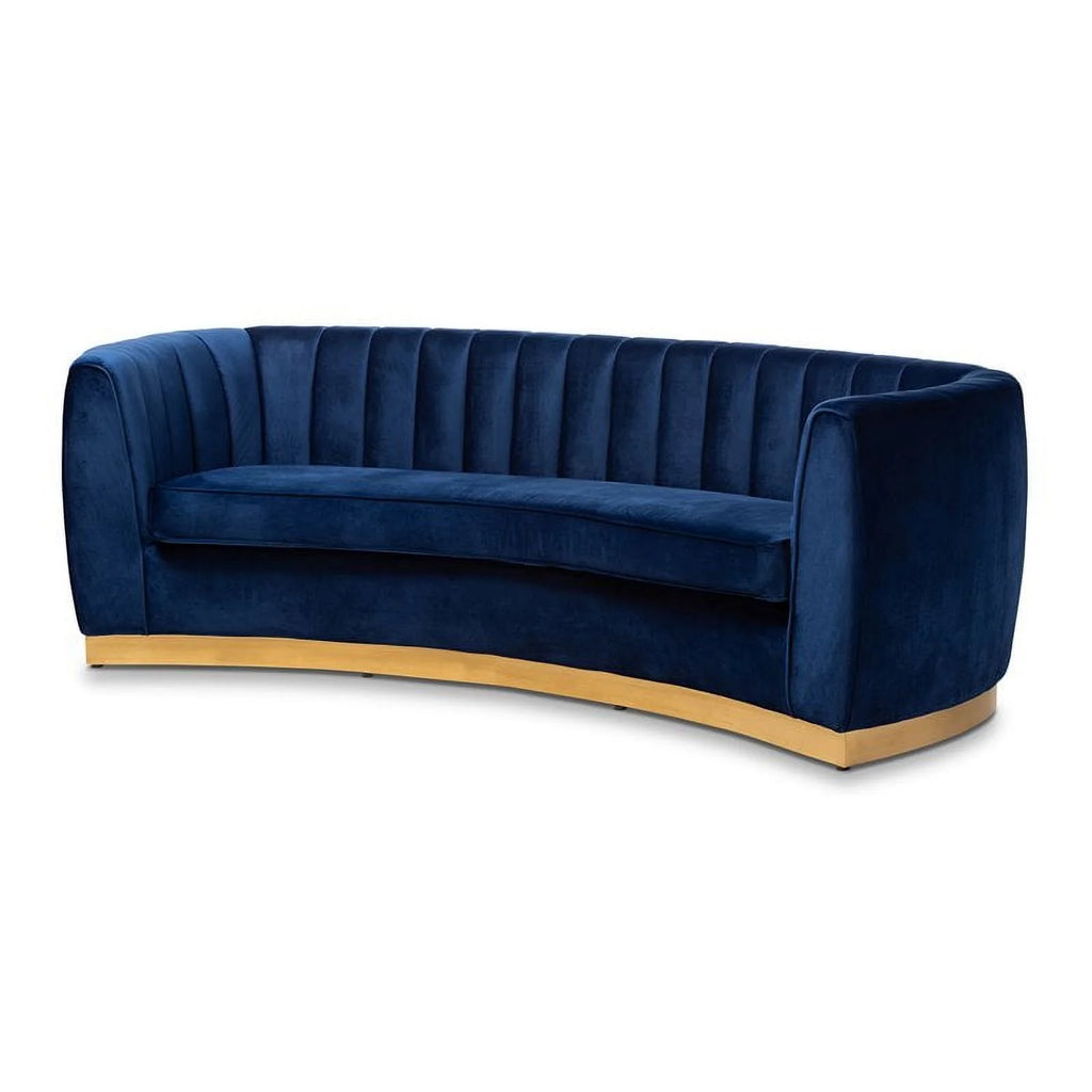 Mid-Century Velvet Upholstered Sofa O6243