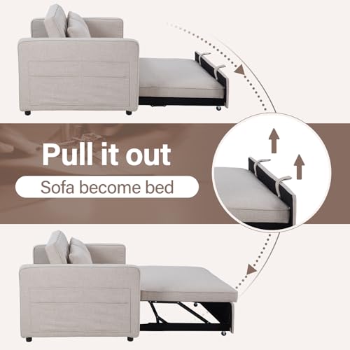 Grey 3-in-1 Convertible Sleeper Sofa Bed P89045