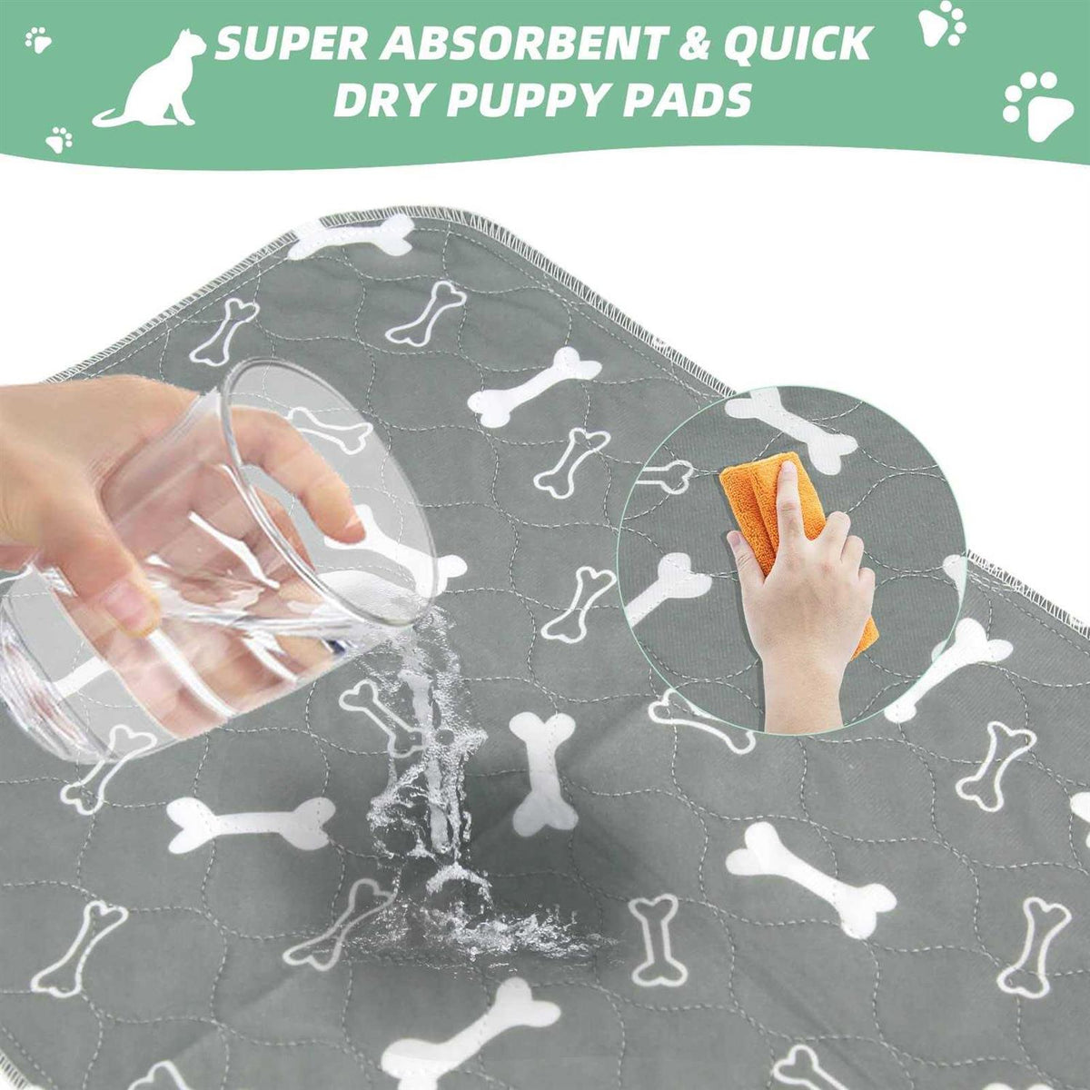 Washable Reusable Non-Slip Dog Pee Pads 2 Pack H12634