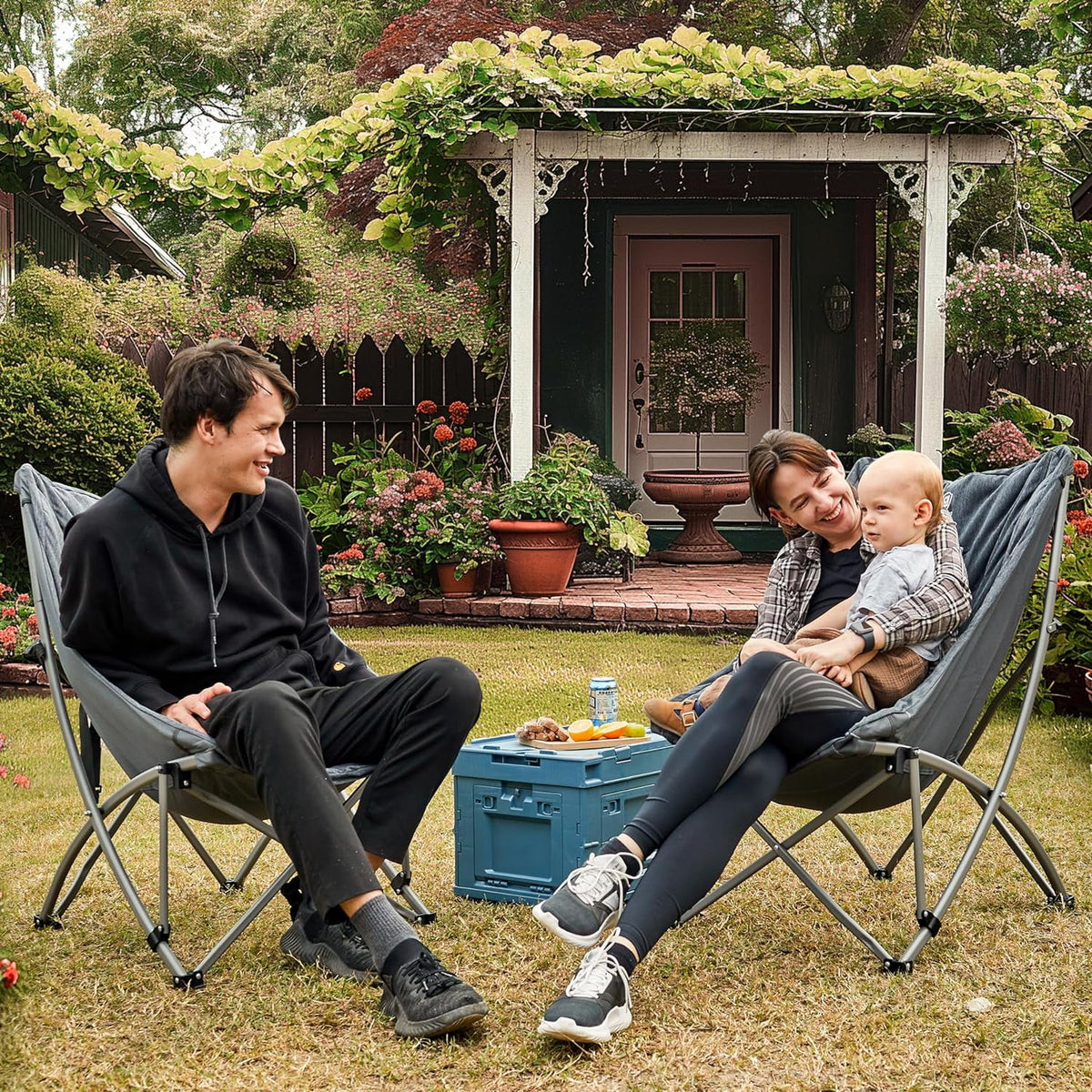 Folding Camping Chairs with High Back, 250LBS U844