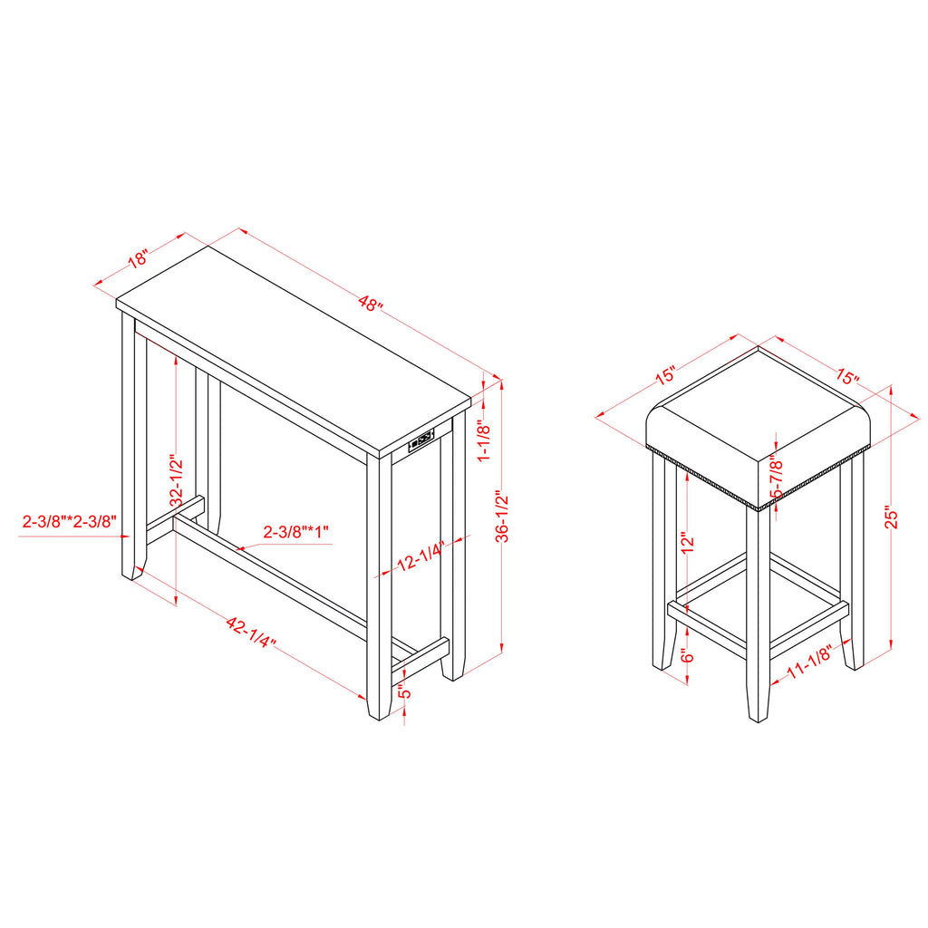 3-Piece Counter Height Dining Set M155
