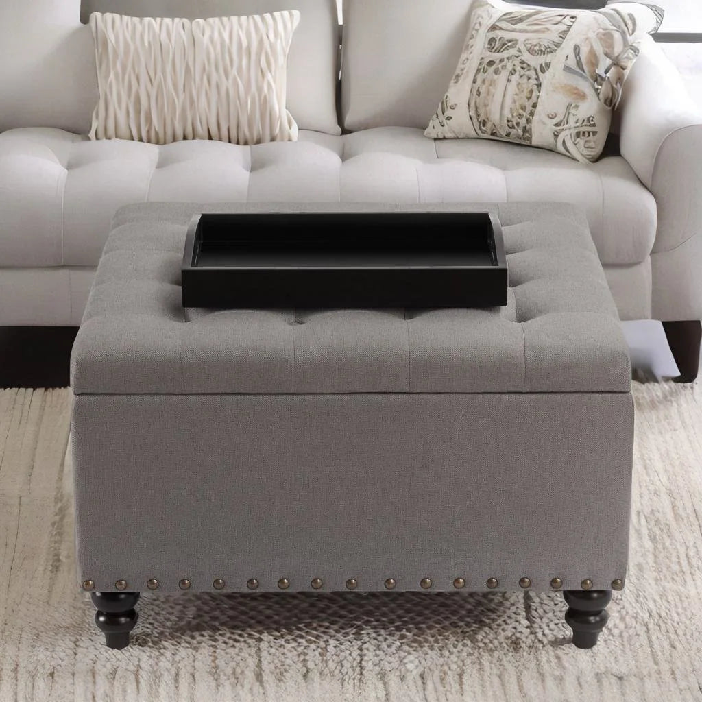30" Square Lift Top Storage Ottoman Bench K6571