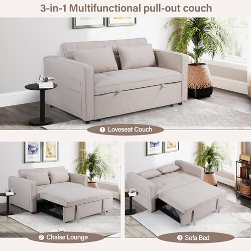 Grey 3-in-1 Convertible Sleeper Sofa Bed P89045
