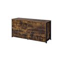 59 Inch Rustic Wood Dresser 6 Drawers Brown and Black Z143