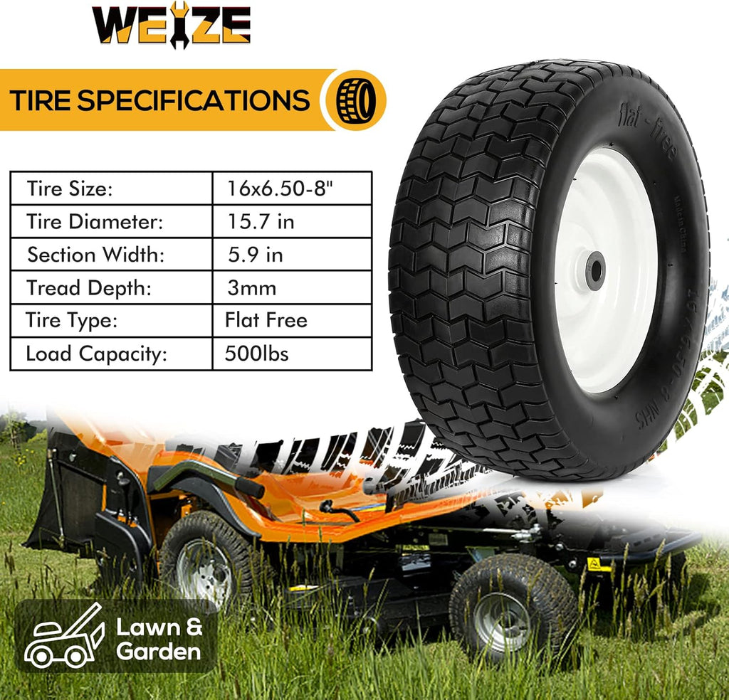 16x6.50-8 Lawn Tires with Rim, Set of 2 P5064