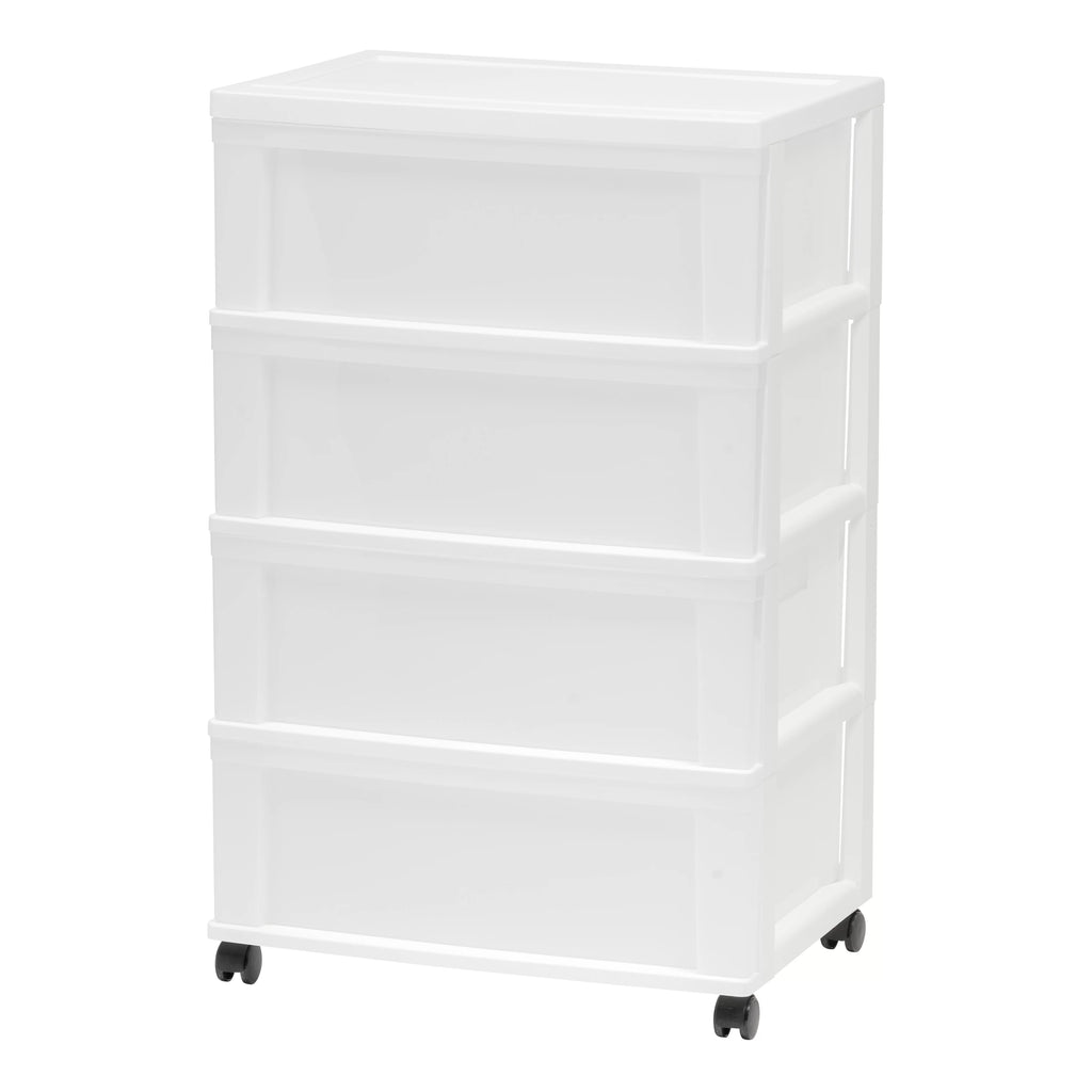 Black Plastic 3 Drawer Storage Cart with Wheels, Set of 2 E767928