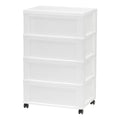 Black Plastic 3 Drawer Storage Cart with Wheels, Set of 2 E767928