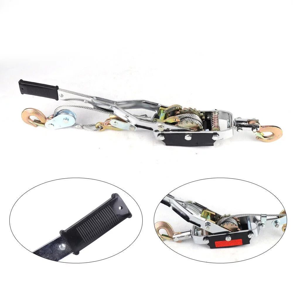 5 Ton Heavy Duty Power Puller Winch Pull Hoist with Cable 3 Hooks 2 Gears O69193