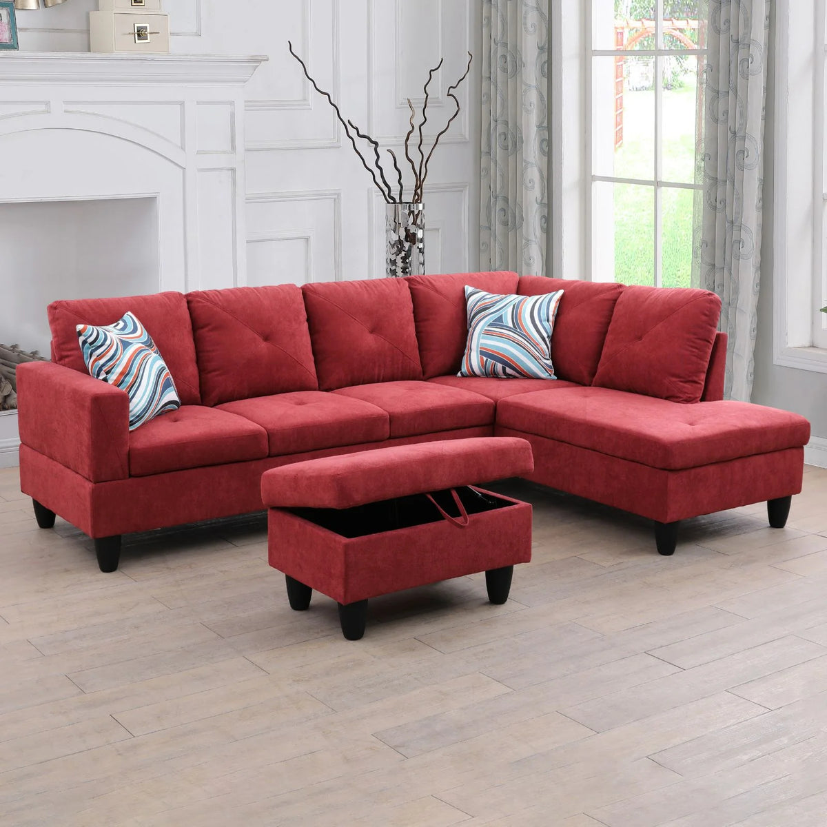 Linen L-Shape Sectional Sofa C815