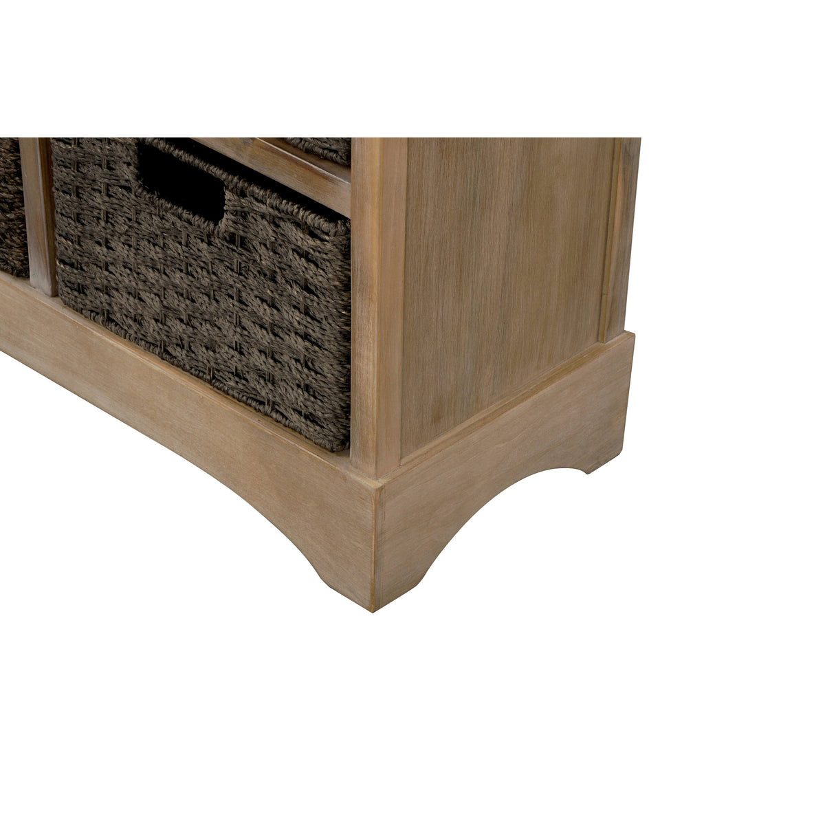 Rustic Storage Cabinet with 2 Drawers and 4 Fabric Basket R30978