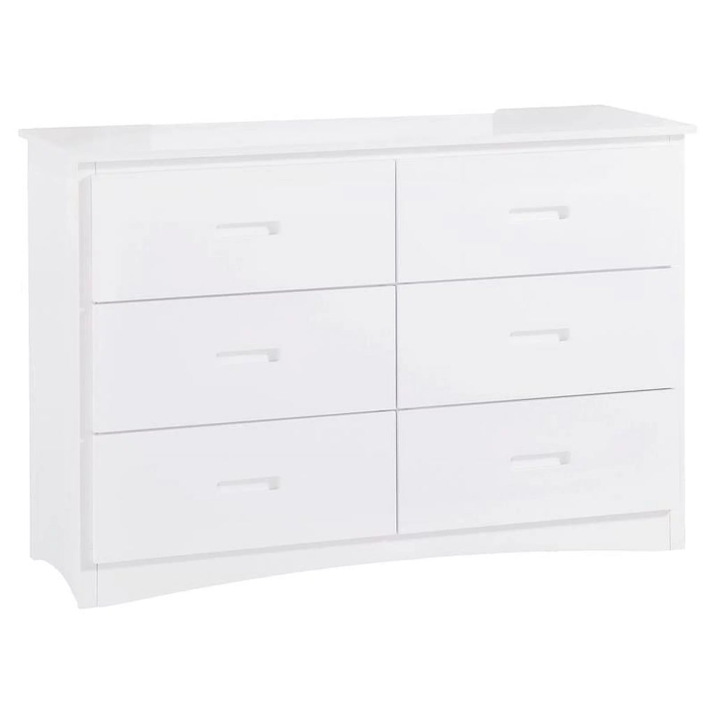 White 6 Drawer Transitional Wood Dresser O897