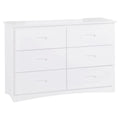 White 6 Drawer Transitional Wood Dresser O897