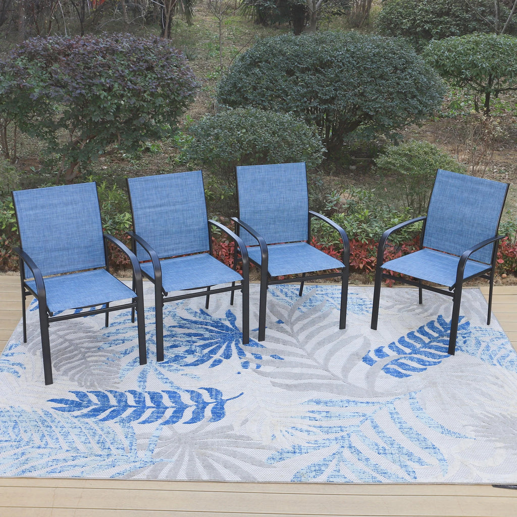 9-Piece Outdoor Patio Dining Set with Steel Table & Textilene Chairs S85773