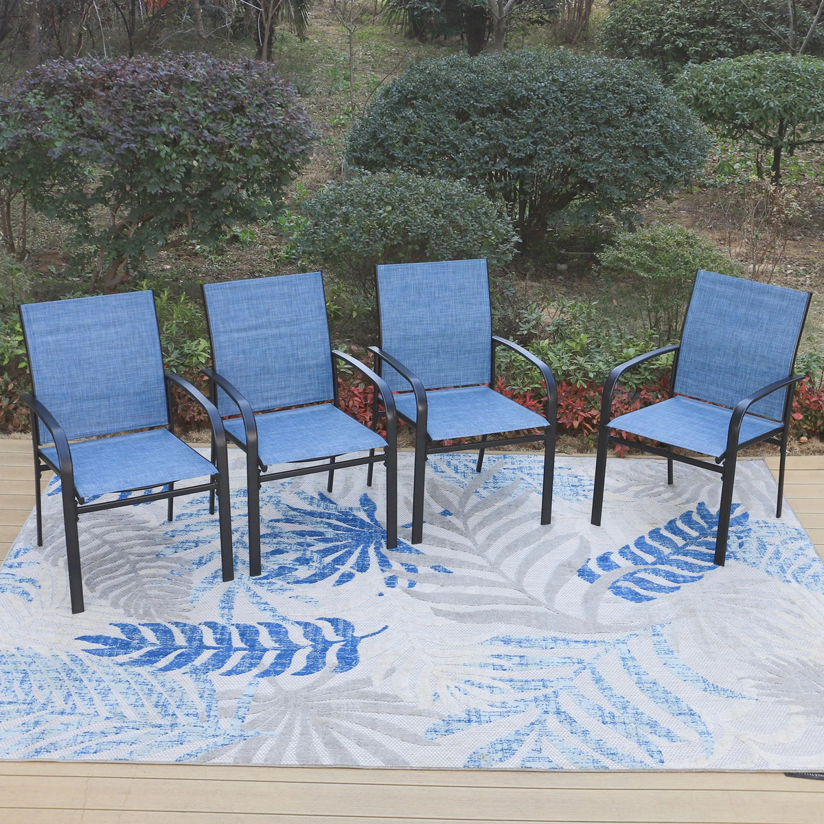 9-Piece Outdoor Patio Dining Set with Steel Table & Textilene Chairs S85773