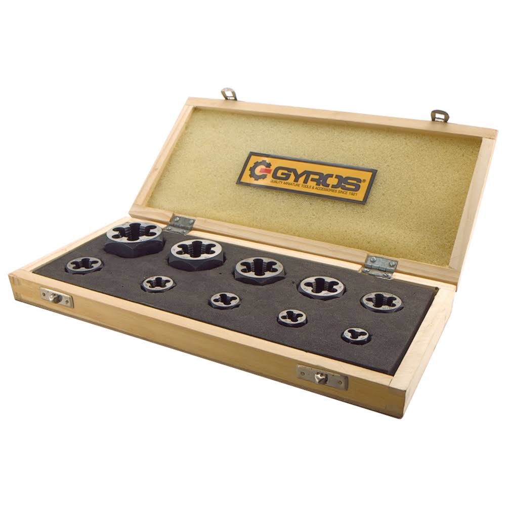 10 PC Left Handed Carbon Steel Hex Rethreading Die Set Q414644