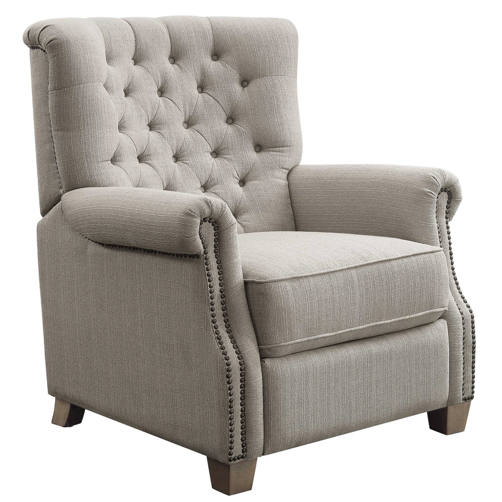 Gray Fabric Upholstery Push Back Recliner X225008