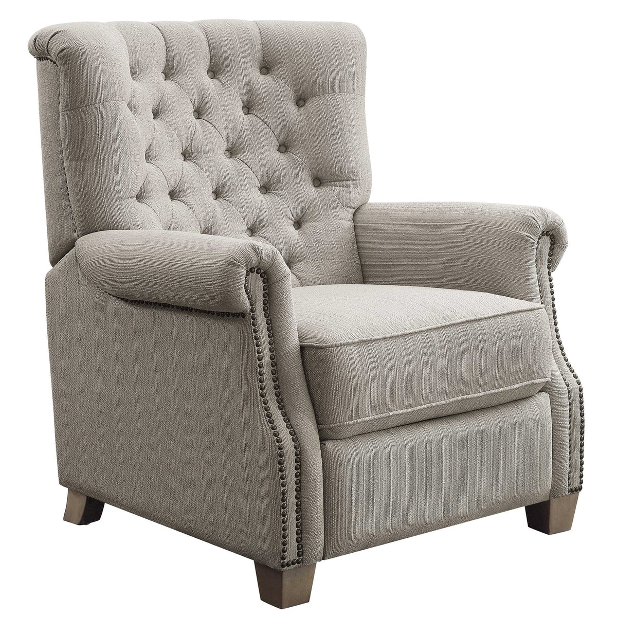 Gray Fabric Upholstery Push Back Recliner X225008
