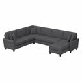 Charcoal Gray Herringbone U Shaped Couch with Chaise X6552