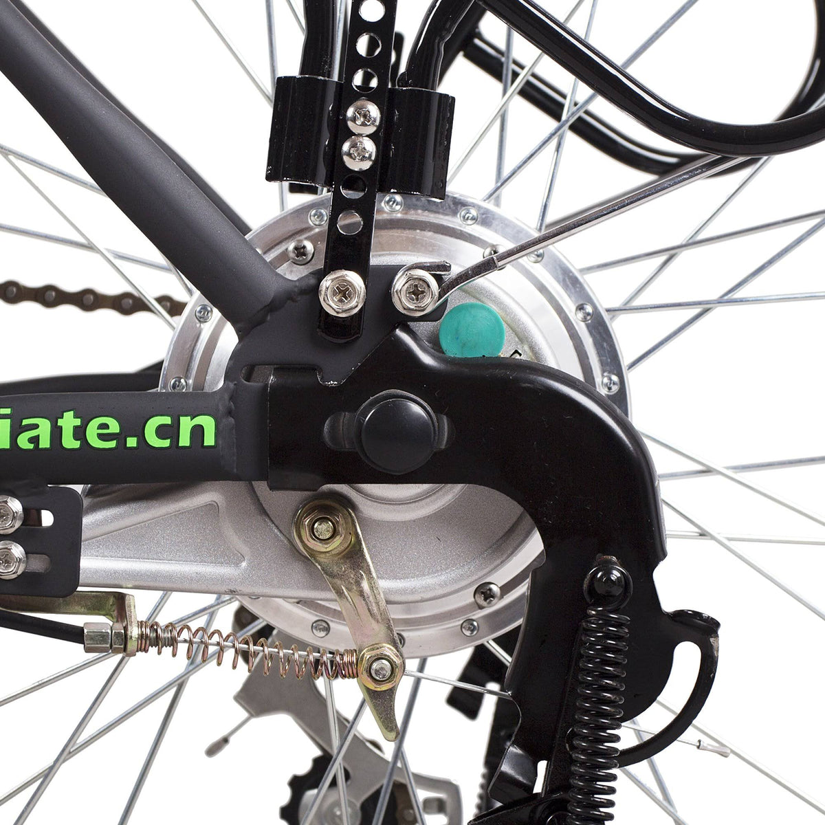 City Electric Bicycle 26x22 Camel Black with Plastic Basket Z605