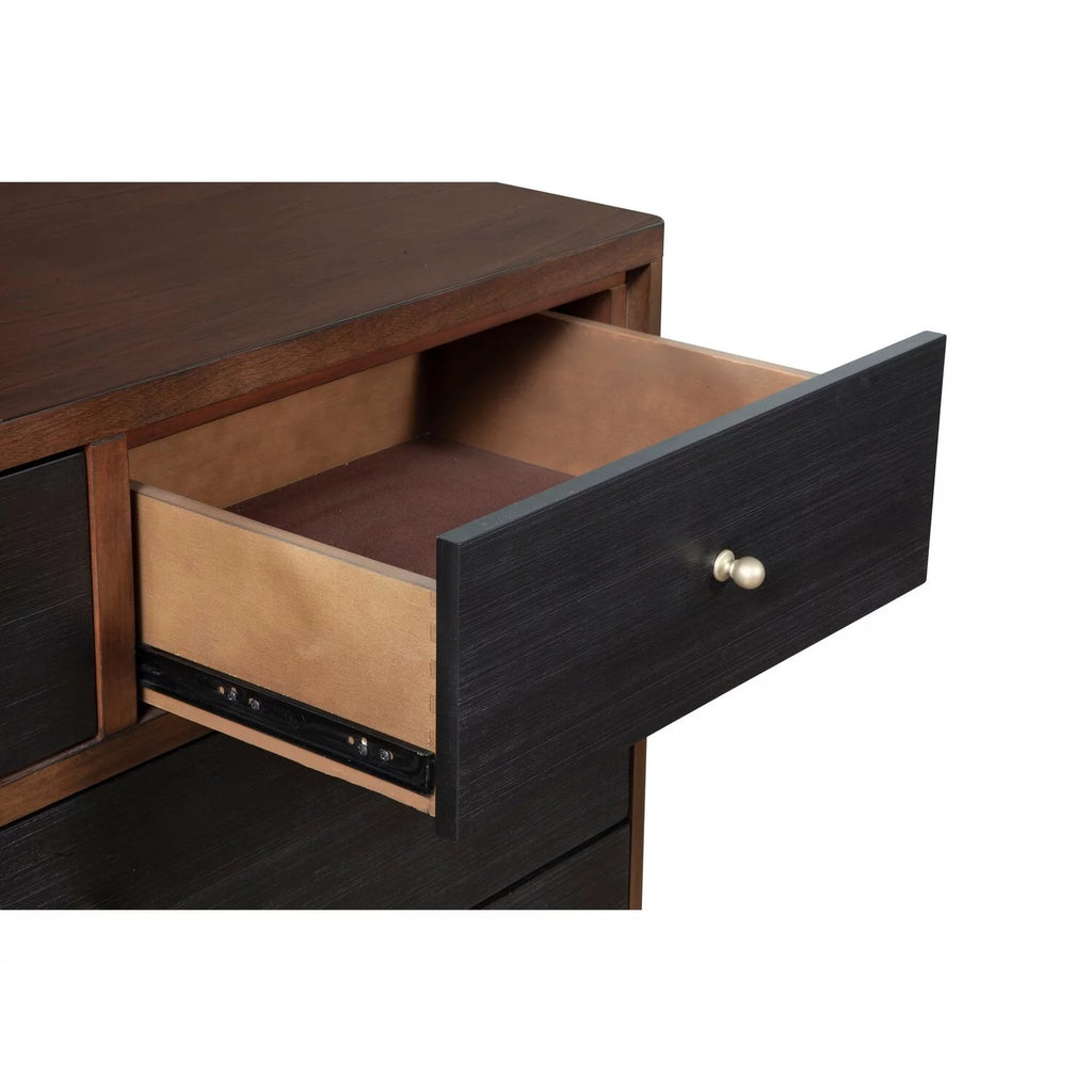 Brown and Black 7 Drawer Dresser D802