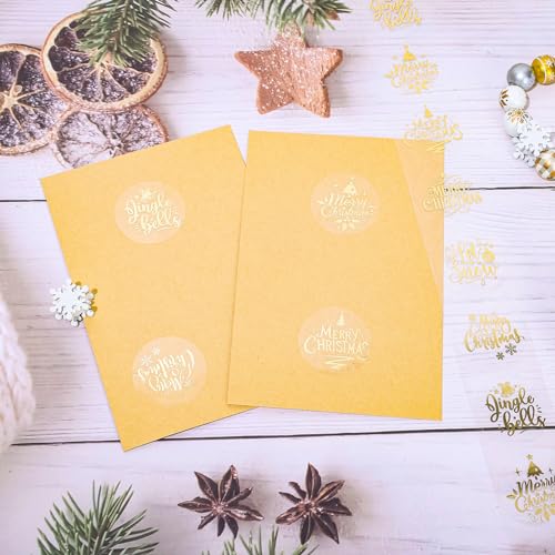 1000Pcs Clear Christmas Stickers Roll C395581