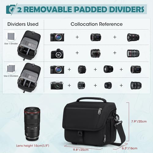 Black Waterproof Camera Sling Bag with Tripod Holder O145309