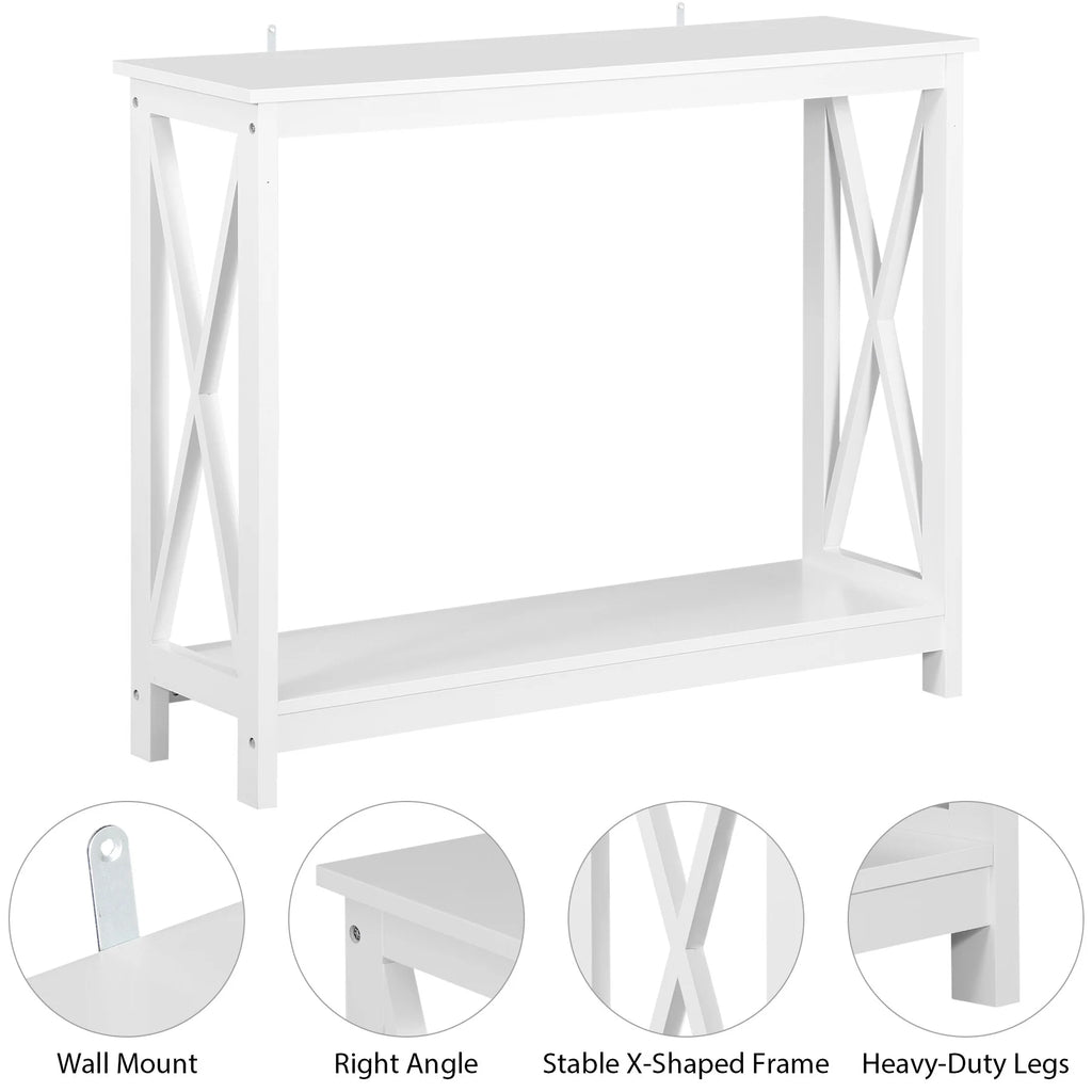 White 2-Tier MDF Console Table Z20097