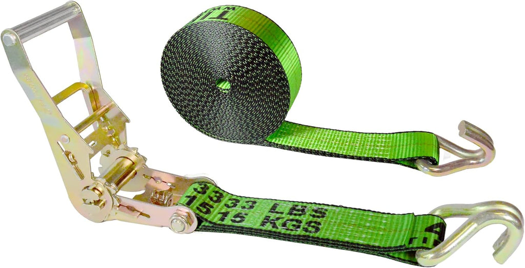 2” x 30’ Double Wire J Hook Ratchet Straps, 4 Pack B846