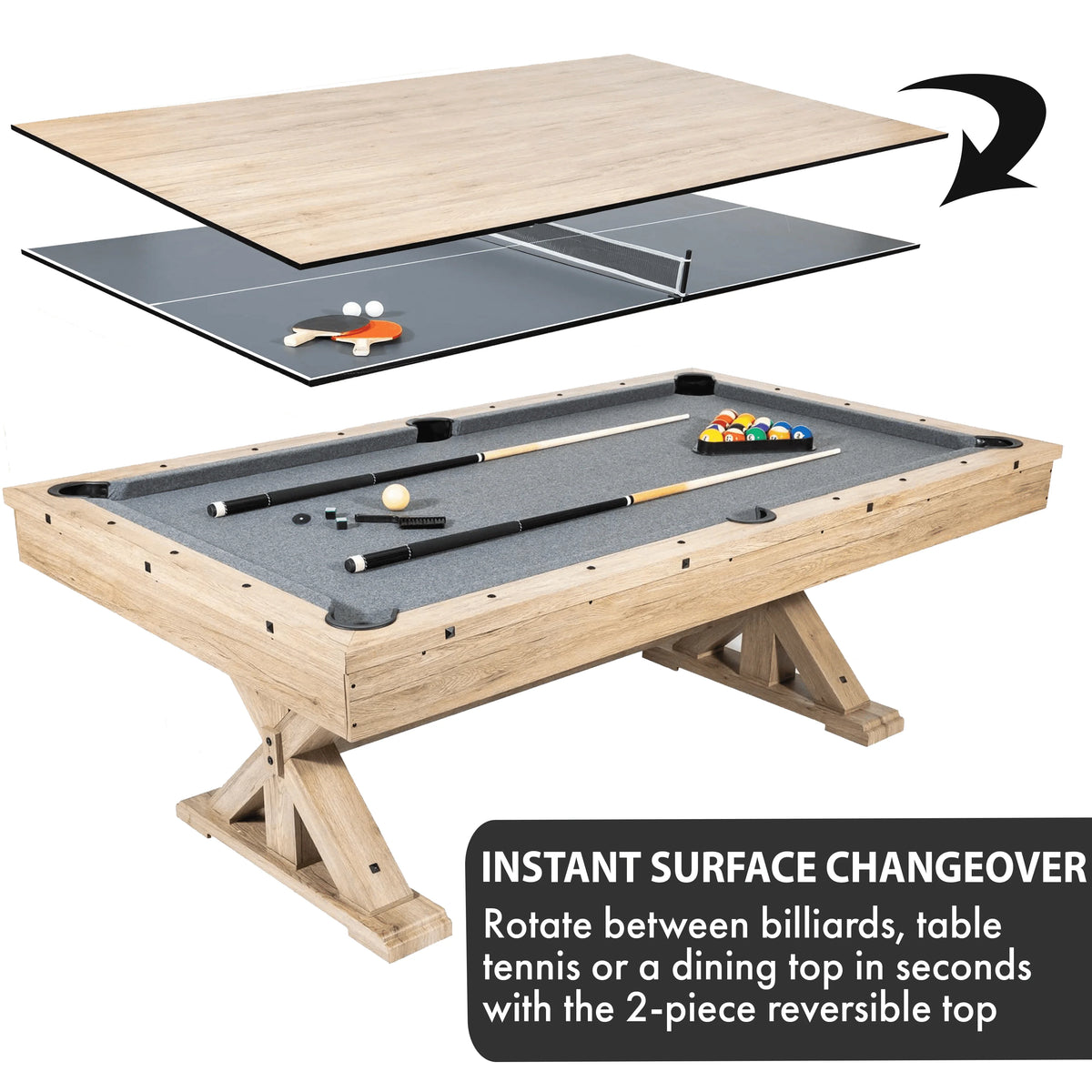 3 in 1 Multi Game Pool Table with Dining and Table Tennis Tables F443