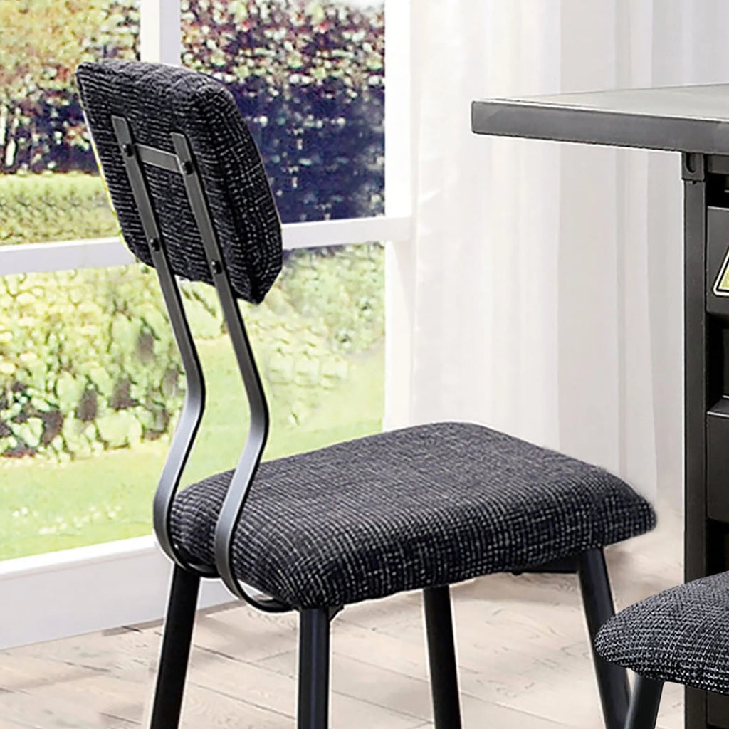 Industrial Black Bar Height Chairs Set of 2 B312
