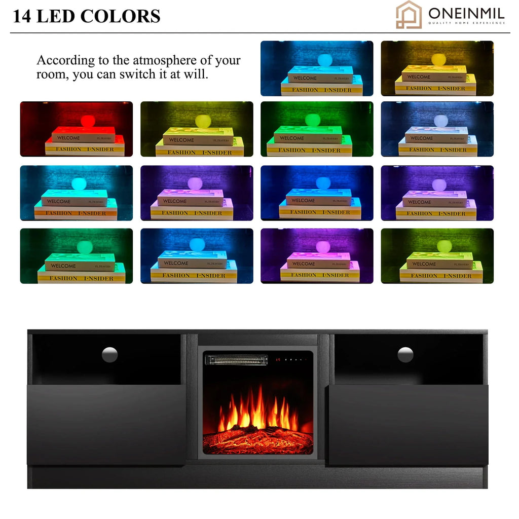 65 Fireplace TV Stand with Electric Fireplace J477094