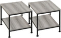 20 Inch 2 Tiers Square End Table Set of 2 U632