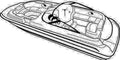 Styled-to-Fit Boat Cover for I/O Deck Boats with Walk Thru Windshield F497