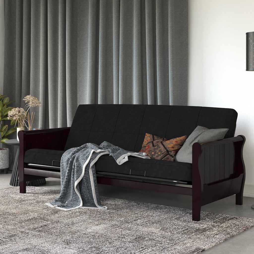 Black Full Size Quilted Microfiber Futon Mattress V7796